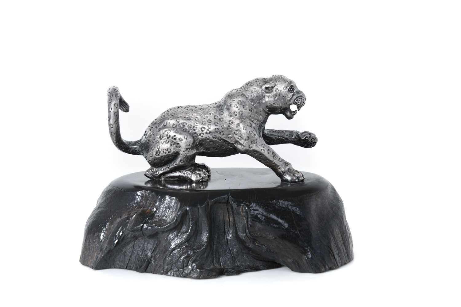 Lot 2140 - A Zimbabwean Silver Model of a Cheetah