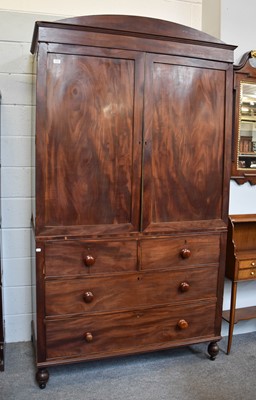 Lot 1255 - An Early 19th Century Mahogany Linen Press,...