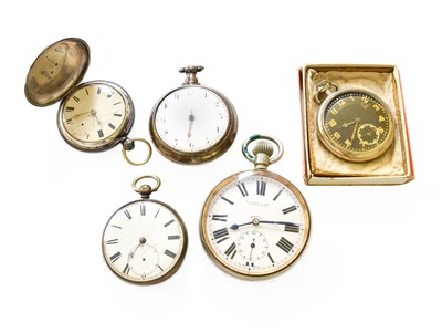 Lot 373 - A Silver Pair Cased Verge Pocket Watch,...