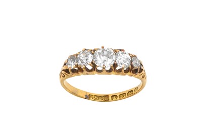 Lot 2131 - An 18 Carat Gold Diamond Five Stone Ring the...
