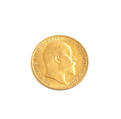 Lot 382 - Edward VII, Half Sovereign 1906; Fine