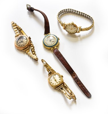 Lot 367 - A Lady's 18 Carat Gold and Enamel Wristwatch,...