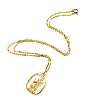 Lot 352 - A 9 Carat Gold St Christopher Pendant on Chain,...