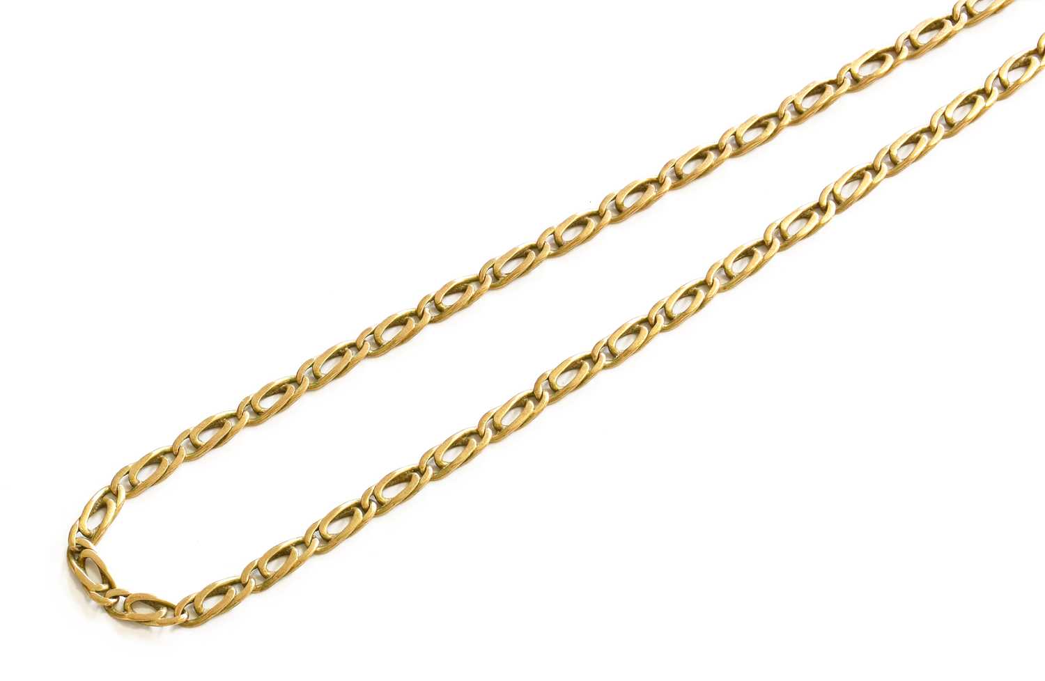 Lot 328 - A 9 Carat Gold Fancy Link Chain, length