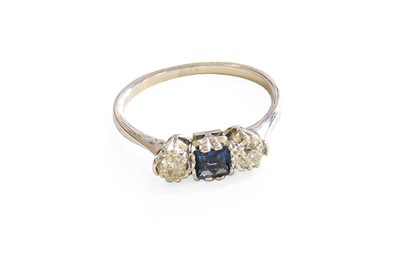 Lot 360 - A Sapphire and Diamond Three Stone Ring, the...