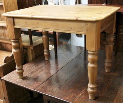 Lot 1397 - A Pine Farmhouse Kitchen Table, 75cm by 106cm...