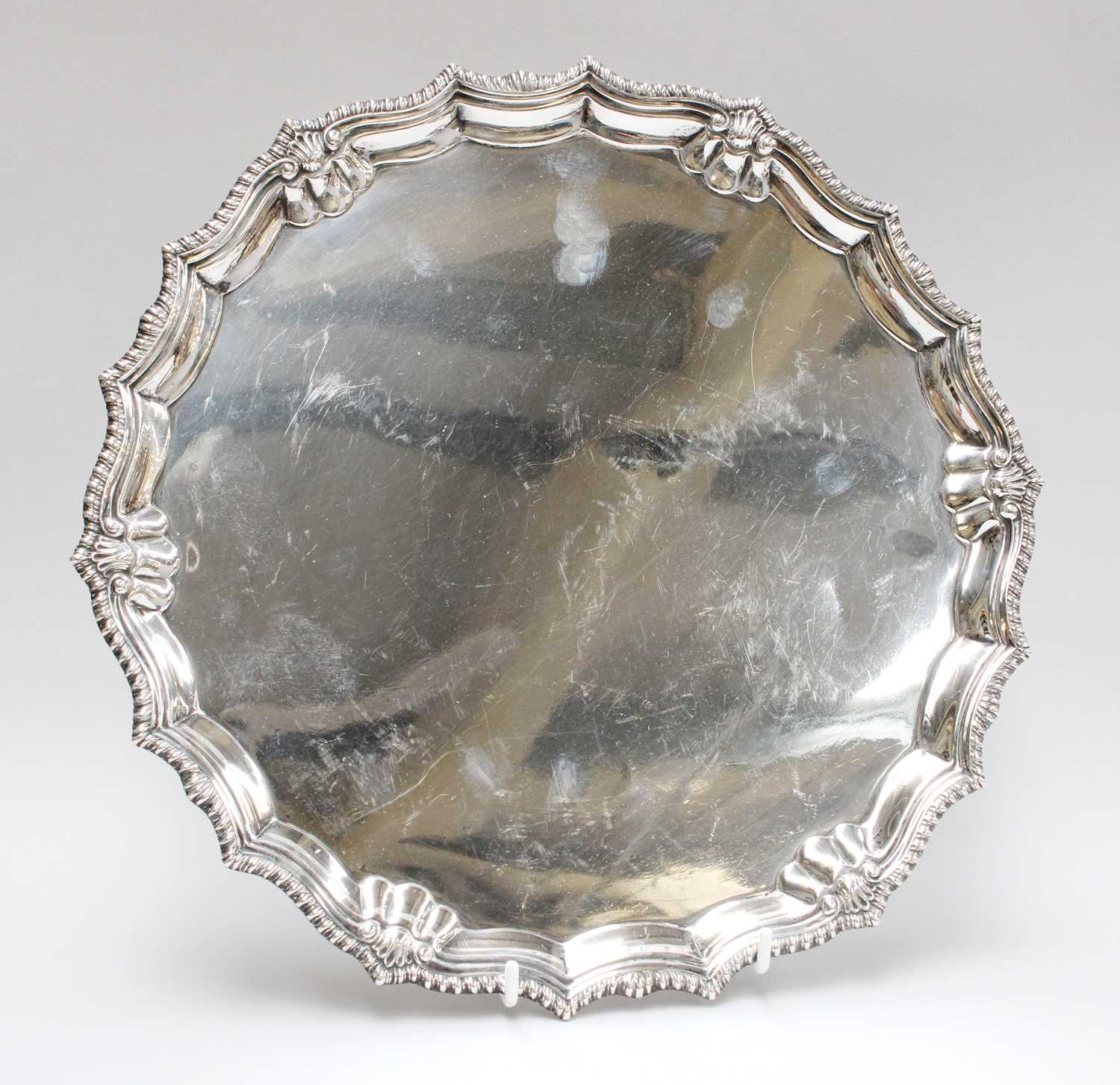 Lot 24 - An Edward VIII Silver Salver, by Barker...