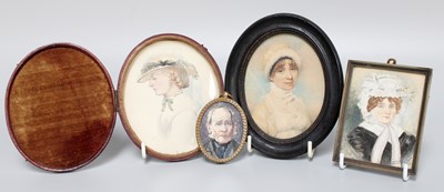 Lot 221 - Four 19th century Watercolour Portrait...