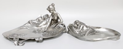 Lot 253 - A WMF Art Nouveau Pewter Card Tray, formed as...