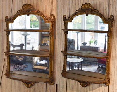 Lot 1329 - A Pair of 19th Century Gilt Framed Shelved...