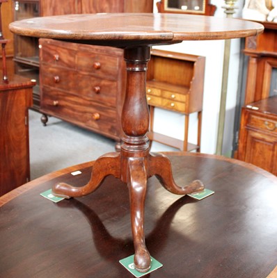 Lot 1268 - A George III Oak Tilt Top Tripod Table, 78cm...