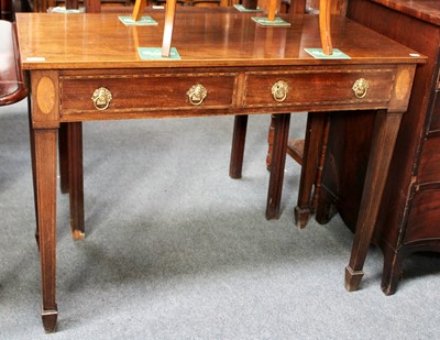 Lot 1277 - A Regency Inlaid Mahogany Side Table, fitted...