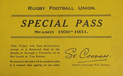 Lot 4020 - Rugby Football Union Three Passes