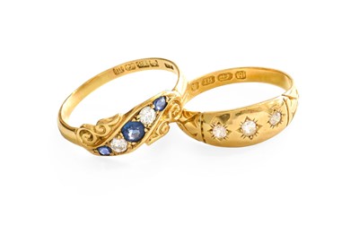 Lot 369 - An 18 Carat Gold Diamond Three Stone Ring,...