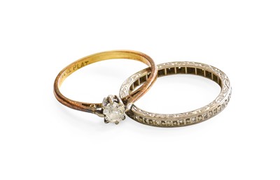 Lot 367 - A Diamond Solitaire Ring, stamped '18CT' and...