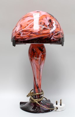 Lot 312 - An Art Nouveu Style Studio Glass Table Lamp,...