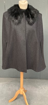 Lot 1077 - Alexander McQueen Grey Wool Short Cape with...