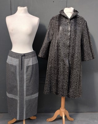 Lot 1051 - Annette Gortz Grey and Black Astracan Style...