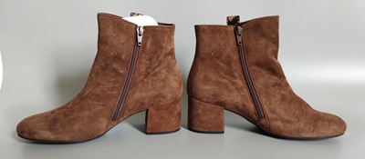 Lot 1051 - Pair of Gabor Brown Suede Heeled Ankle Boot,...