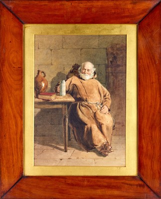 Lot 618 - John Henry Mole (1814–1886) A seated monk with...