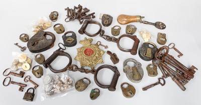 Lot 133 - A Pair of Victorian Hiatt Iron Handcuffs;...