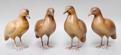Lot 112 - ~ Four Modern Lacquered Bird Models (one tray)