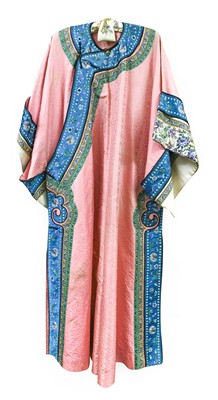 Lot 241 - ~ An Early 20th Century Pink Figured-Silk Long...