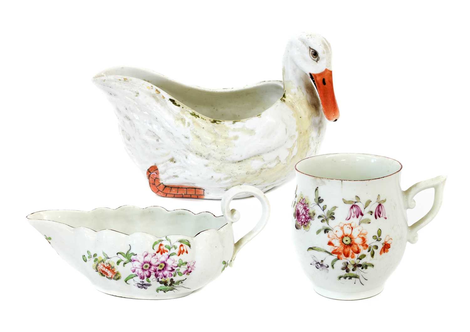 Lot 22 - A Derby Porcelain Sauceboat, circa 1760, of...