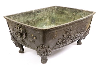 Lot 246 - ~ A Japanese Bronze and Gold-Inlaid Jardiniere,...