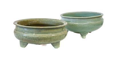 Lot 109 - ~ A Longquan Celadon Tripod Censer, Ming...