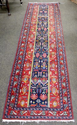 Lot 1239 - Narrow Durbend Runner, the indigo field of...