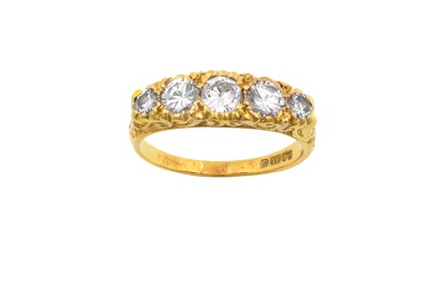 Lot 2133 - An 18 Carat Gold Diamond Five Stone Ring the...