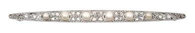 Lot 2061 - An Edwardian Pearl and Diamond Brooch the...