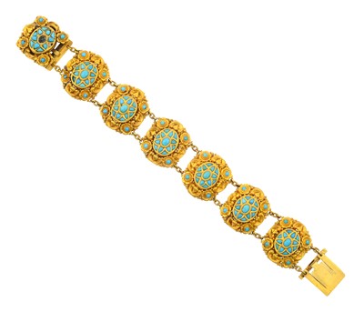 Lot 2256 - A Turquoise Bracelet comprising of seven chain...