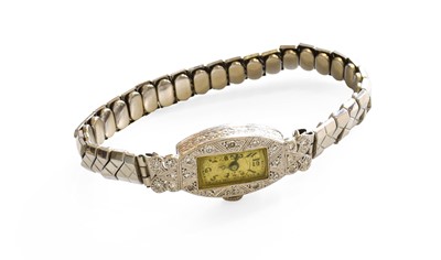 Lot 434 - A Lady's Diamond Set Cocktail Watch, on an...