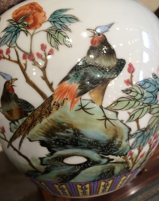 Lot 164 - A Pair of Chinese Porcelain Ginger Jars and...