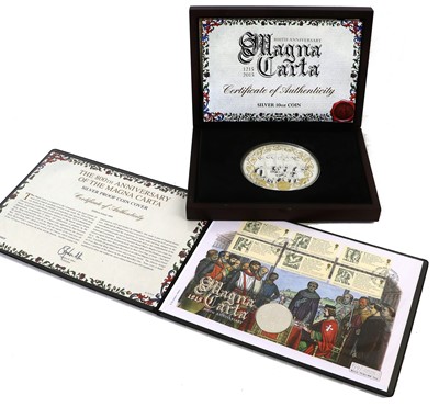 Lot 360 - Magna Carta, Silver Proof 10oz Coin; Guernsey...