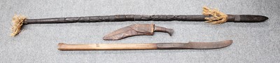 Lot 197 - A Nepalese Kukri, the 30cm steel blade with...