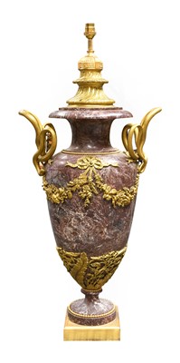 Lot 417 - A Gilt Metal Mounted Breche Violette Marble...