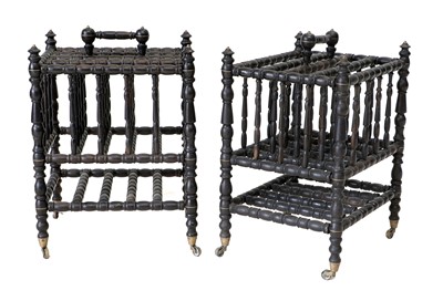 Lot 333 - A Pair of Victorian Ebonised Four-Division...