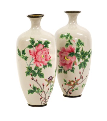 Lot 167 - A Pair of Japanese Cloisonne Enamel Vases,...