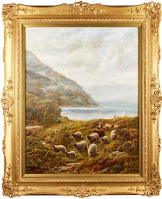 Lot 1083 - Robert F Watson (1855-1921) Shepherd and flock...