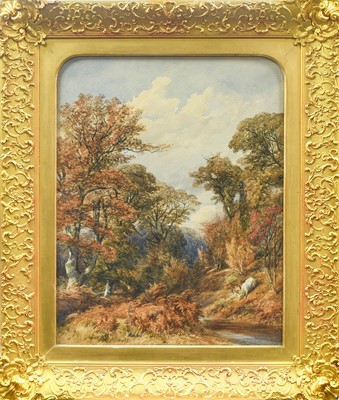 Lot 587 - Henry Clarke Pidgeon NWS (1807-1880) Deer in a...