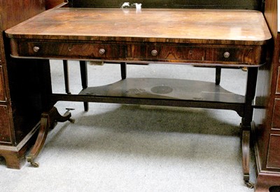 Lot 1217 - A Regency Rosewood Two Drawer Writing Table,...