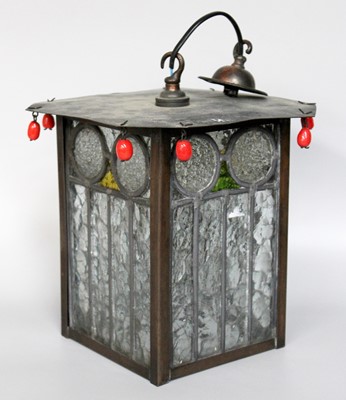 Lot 1390 - An Art Nouveau Lantern, with suspended...