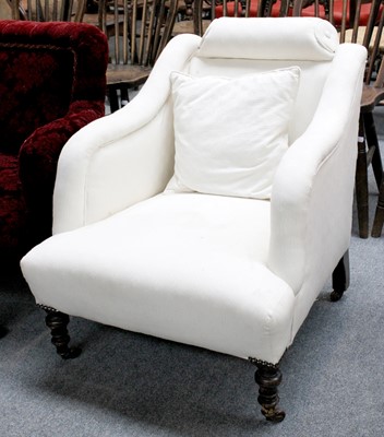 Lot 1150 - A Victorian Upholstered Armchair, with oak...