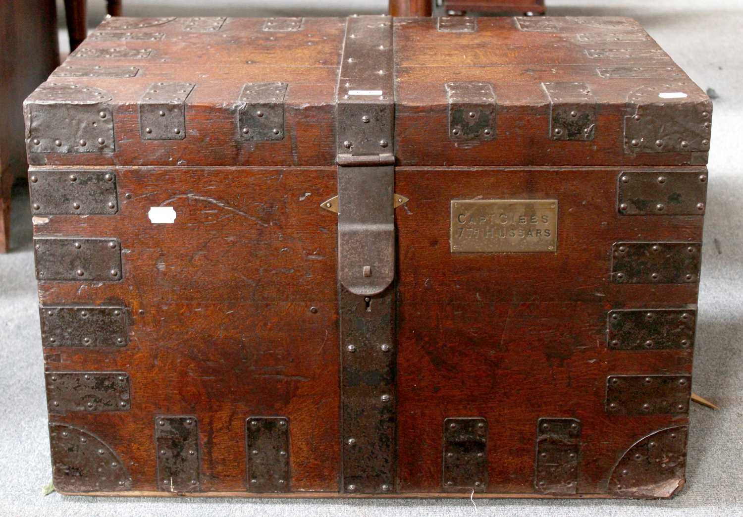 Lot 1292 - A 19th Century Iron Bound Oak Silver Trunk,