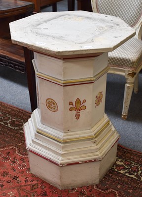 Lot 1293 - A Victorian Painted Pine Plinth, of octagonal...