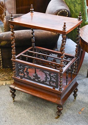 Lot 1289 - A Victorian Rosewood Canterbury Whatnot, with...