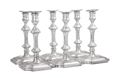 Lot 2128 - A Set of Six Elizabeth II Silver Candlesticks